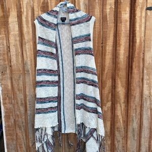 TORRID sleeveless open striped cardigan